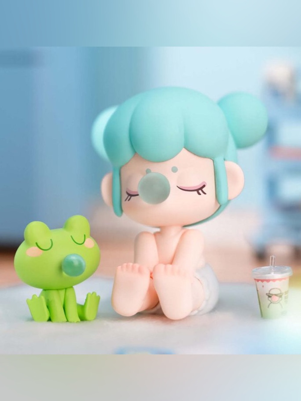 Baby Nanci Confirmed Vibrant Cyan‎ Vinyl Figure With Frog